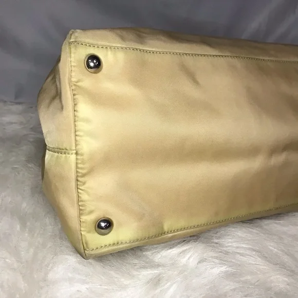Beautiful Vintage Prada Cammello Nylon w/ Leather Handles Shopping Tote Bag - Picture 6 of 15